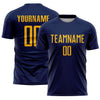 Custom Navy Gold Sublimation Soccer Uniform Jersey