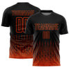 Custom Black Orange Geometric Shape Sublimation Soccer Uniform Jersey