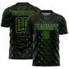 Custom Black Aurora Green Geometric Shape Sublimation Soccer Uniform Jersey