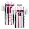 Custom White Black-Pink Stripe Line Sublimation Soccer Uniform Jersey