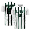 Custom White Black-Kelly Green Stripe Line Sublimation Soccer Uniform Jersey