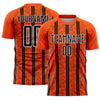 Custom Orange Black-White Stripe Line Sublimation Soccer Uniform Jersey
