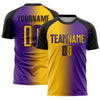 Custom Purple Yellow-Black Sublimation Gradient Fashion Soccer Uniform Jersey