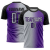 Custom Purple Gray-Black Sublimation Gradient Fashion Soccer Uniform Jersey