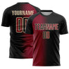 Custom Black Crimson-Cream Sublimation Gradient Fashion Soccer Uniform Jersey