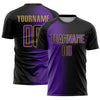 Custom Black Purple-Old Gold Sublimation Gradient Fashion Soccer Uniform Jersey