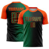 Custom Black Kelly Green-Orange Sublimation Gradient Fashion Soccer Uniform Jersey