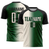 Custom Green Cream-Black Sublimation Gradient Fashion Soccer Uniform Jersey