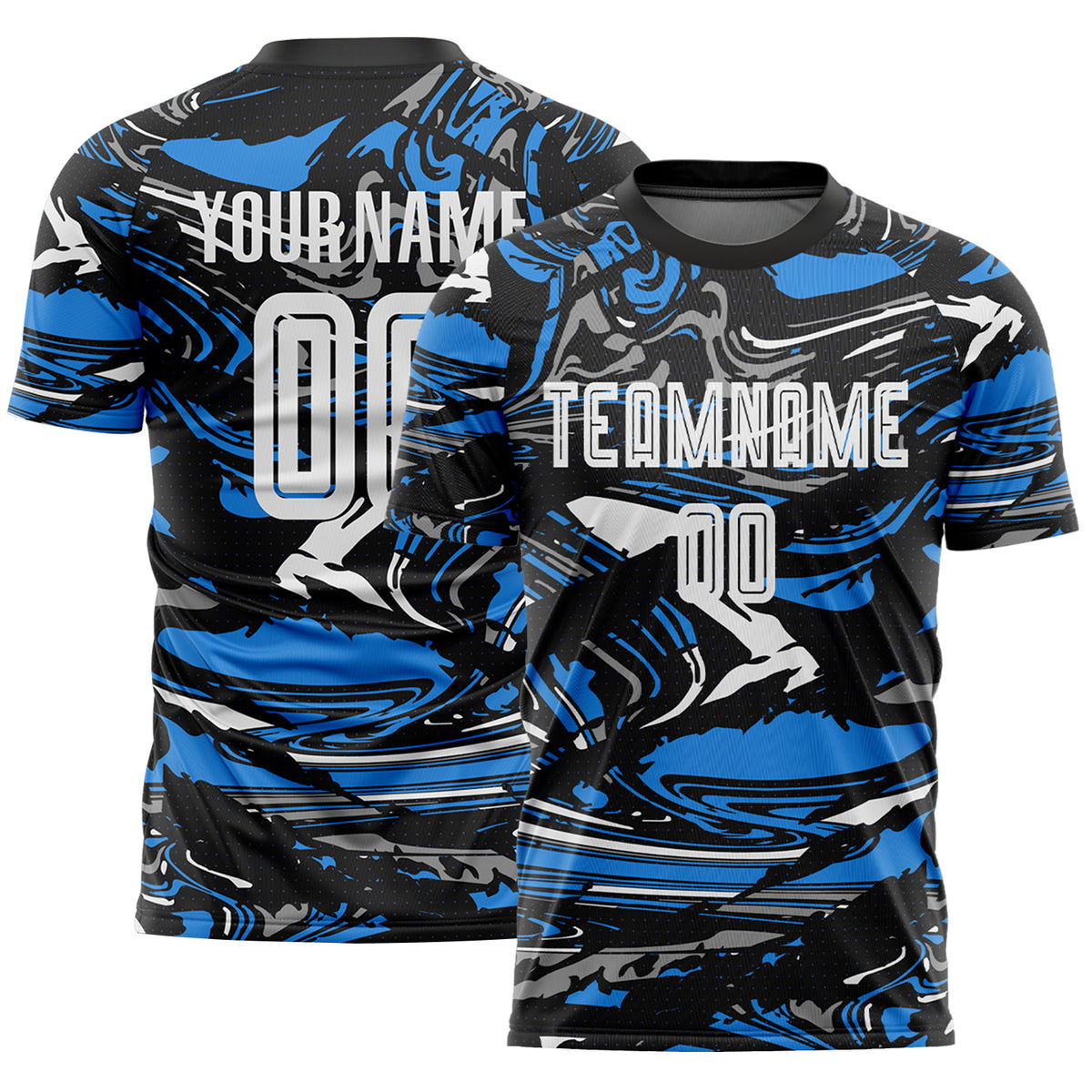 Custom Fluid Art Splash Sublimation Soccer Uniform Jersey Figure White ...
