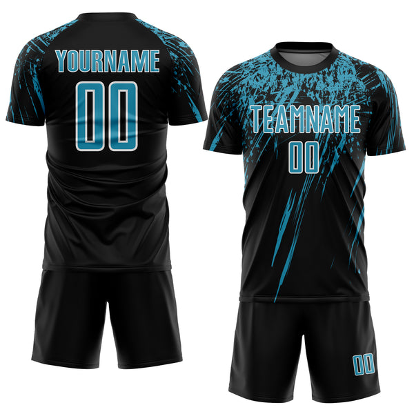 Custom Black Panther Blue-White Splash Sports Sublimation Soccer Uniform Jersey