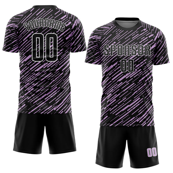Custom Black Light Purple-White Line Sports Sublimation Soccer Uniform Jersey