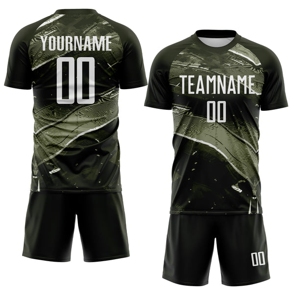 Custom Brown-White Flowing Wave Sublimation Soccer Uniform Jersey