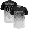 Custom Black White 3D Gradient Square Shape Two-Button Unisex Softball Jersey