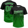 Custom Black Grass Green-White 3D Gradient Square Shape Two-Button Unisex Softball Jersey
