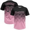 Custom Black Light Pink 3D Gradient Square Shape Two-Button Unisex Softball Jersey