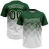Custom Green White 3D Gradient Square Shape Two-Button Unisex Softball Jersey