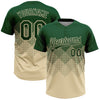 Custom Green Cream 3D Gradient Square Shape Two-Button Unisex Softball Jersey