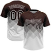 Custom Brown White 3D Gradient Square Shape Two-Button Unisex Softball Jersey