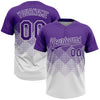 Custom Purple White 3D Gradient Square Shape Two-Button Unisex Softball Jersey