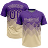 Custom Purple Cream 3D Gradient Square Shape Two-Button Unisex Softball Jersey