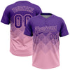 Custom Purple Light Pink 3D Gradient Square Shape Two-Button Unisex Softball Jersey