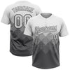 Custom White Steel Gray 3D Gradient Square Shape Two-Button Unisex Softball Jersey