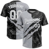 Custom Graffiti Pattern White Black-Gray 3D Scratch Two-Button Unisex Softball Jersey