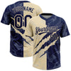 Custom Graffiti Pattern Navy-Cream 3D Scratch Two-Button Unisex Softball Jersey