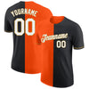 Custom Black Orange-Old Gold Split Fashion Performance T-Shirt