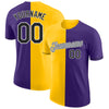 Custom Purple Black-Yellow Split Fashion Performance T-Shirt