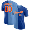Custom Royal Orange-Light Blue Split Fashion Performance T-Shirt