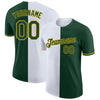 Custom Green White-Yellow Split Fashion Performance T-Shirt