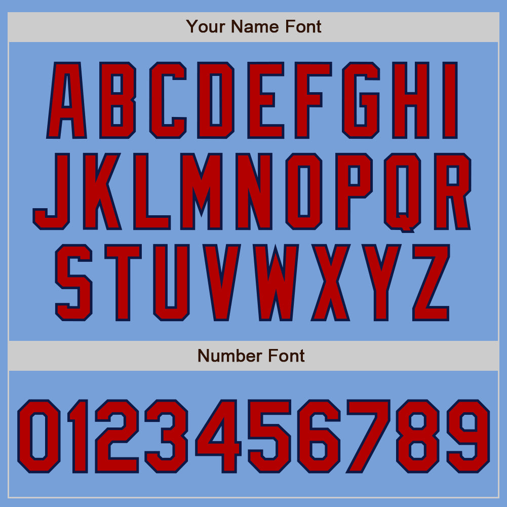 Custom Light Blue Red-Navy Split Ripped Pattern Baseball Pullover Sweatshirt Hoodie