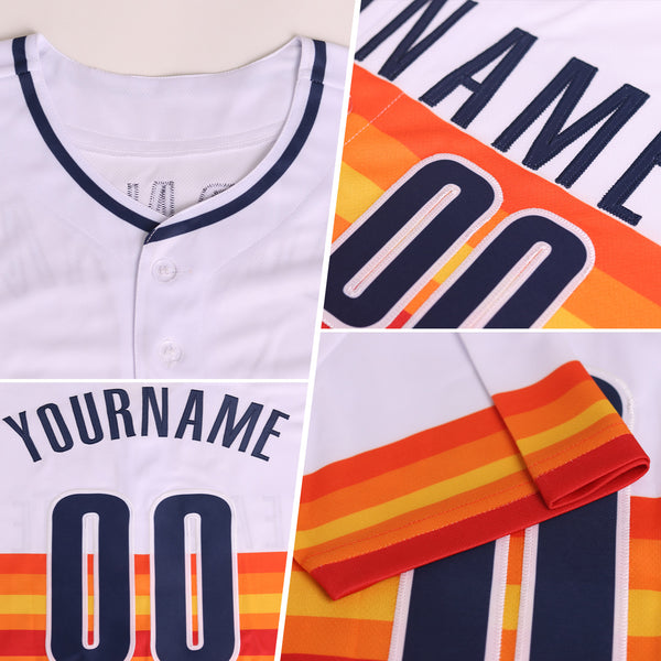 Custom White Red Navy-Gray Block Stripes Lines Los Angeles Style Authentic Baseball Jersey