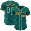 Custom Teal Old Gold Authentic Baseball Jersey