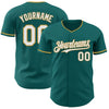 Custom Teal White-Old Gold Authentic Baseball Jersey
