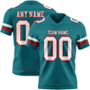 Custom Teal White-Red Authentic Football Jersey