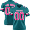 Custom Teal Pink-White Authentic Football Jersey