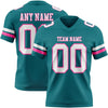 Custom Teal White-Pink Authentic Football Jersey