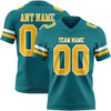 Custom Teal Gold-White Authentic Football Jersey