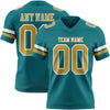 Custom Teal Old Gold-White Authentic Football Jersey