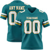 Custom Teal White-Old Gold Authentic Football Jersey