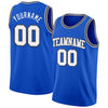 Custom Thunder Blue White Gray-Black Authentic Basketball Jersey