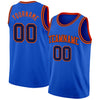Custom Thunder Blue Navy-Orange Authentic Basketball Jersey