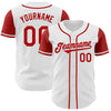 Custom White Red Authentic Two Tone Baseball Jersey