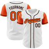 Custom White Orange-Brown Authentic Two Tone Baseball Jersey