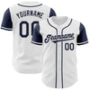 Custom White Navy Authentic Two Tone Baseball Jersey