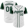 Custom White Green-Gray Authentic Two Tone Baseball Jersey