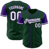 Custom Green White-Purple Authentic Two Tone Baseball Jersey