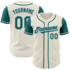 Custom Cream Teal-Gray Authentic Two Tone Baseball Jersey